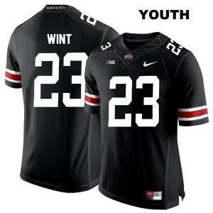 Youth NCAA Ohio State Buckeyes Jahsen Wint #23 College Stitched Authentic Nike White Number Black Football Jersey YJ20Q21YY